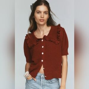 The Ainsley Ruffle-Collar Cardigan Sweater